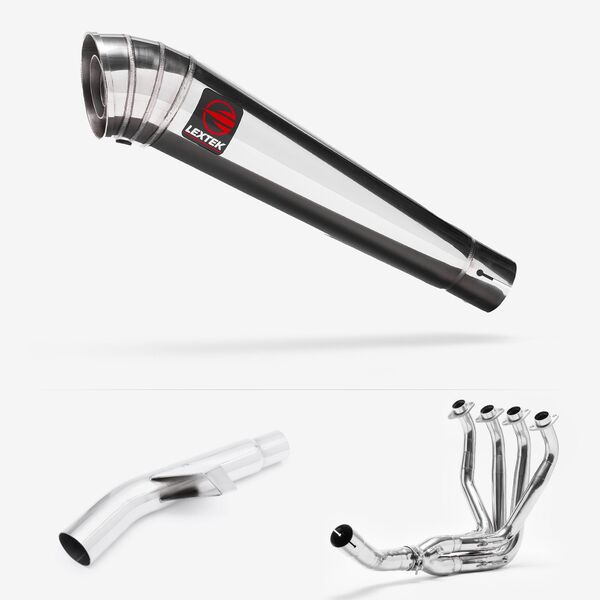 Lextek Polished Stainless Steel MP4 300mm Exhaust System for Kawasaki Versys 1000 (12-18)