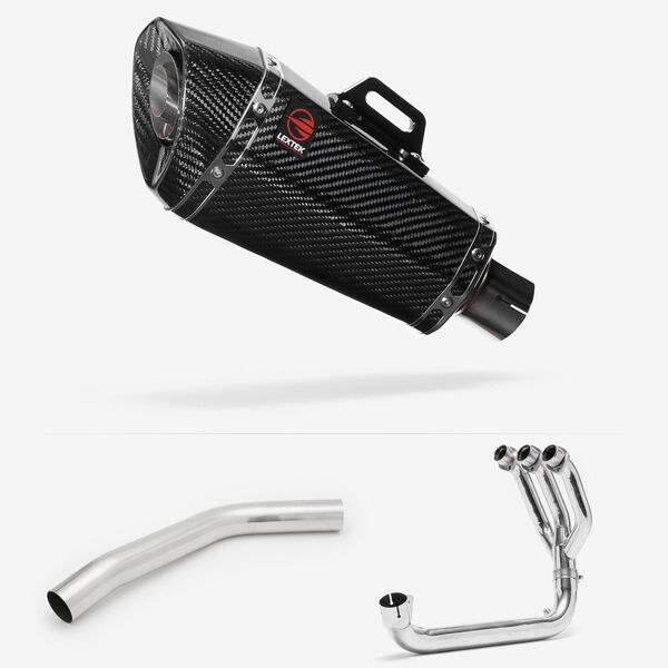 Lextek Carbon Fibre XP8C 210mm Exhaust System for Triumph Tiger 800 (10-21)