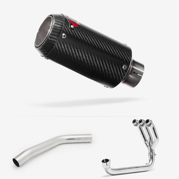 Lextek CP8C Full Carbon Exhaust System 150mm for Triumph Tiger 800 (10-21)