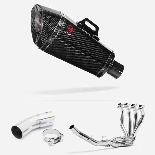 Lextek Carbon Fibre XP8C 210mm Exhaust System for Kawasaki Z900 RS (17-24)