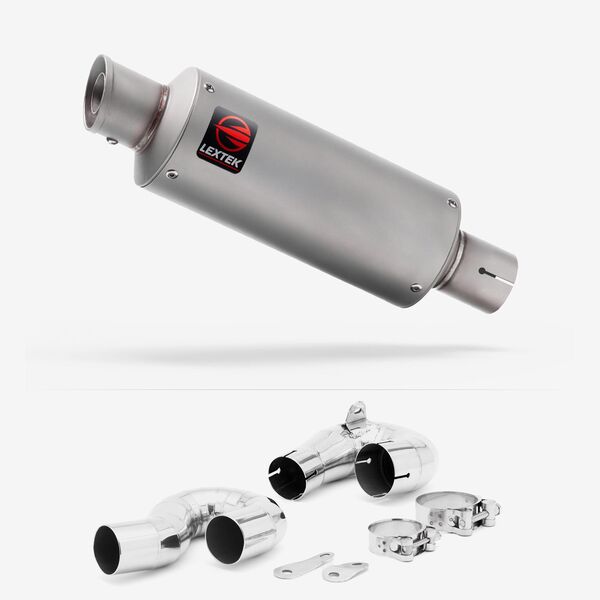 Lextek Matt Stainless Steel GP1 240mm Exhaust with Link Pipe for Honda CBR1000RR Fireblade (14-16)