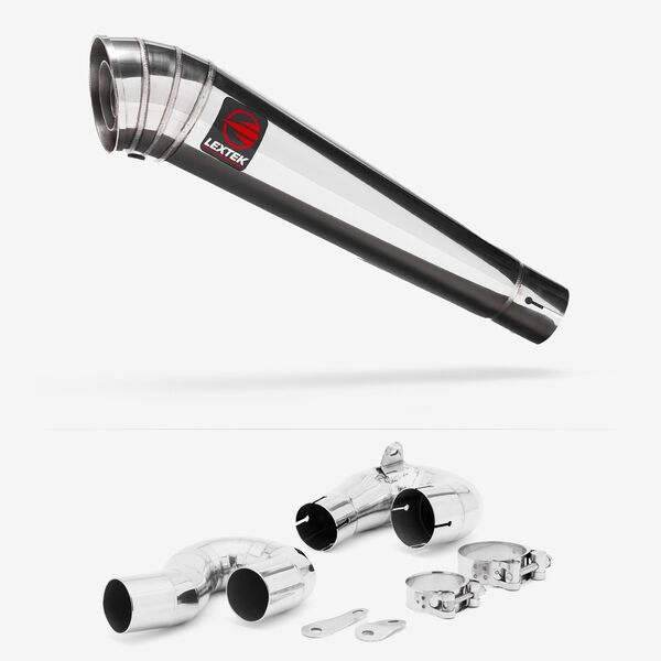 Lextek Polished Stainless Steel MP4 300mm Exhaust with Link Pipe