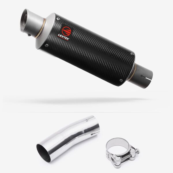 Lextek Carbon Fibre GP8C GP Stubby Exhaust 240mm with Link Pipe