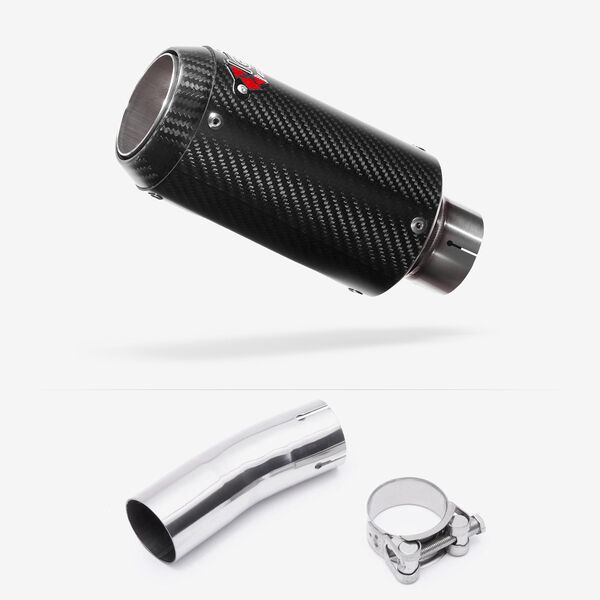 Lextek CP8C Full Carbon Exhaust 150mm with Link Pipe for Kawasaki Ninja 400 & Z400 (18-20)