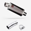 Lextek OP16 Dark Tint Stainless Exhaust 250mm with Link Pipe for Kawasaki Ninja 400 & Z400 (18-24)