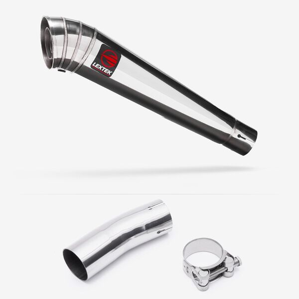Lextek Polished Stainless Steel MP4 300mm Exhaust with Link Pipe