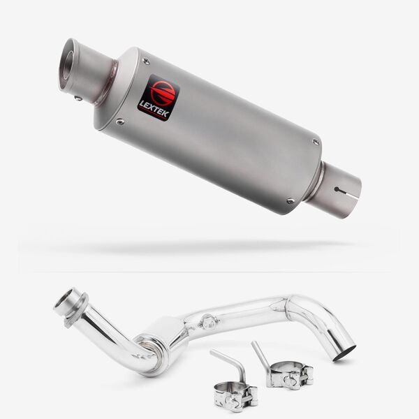 Lextek Matt Stainless Steel GP1 240mm Exhaust System for BMW G310 R / GS (16-24)