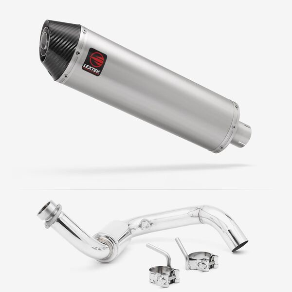 Lextek Brushed Stainless Steel RP1 400mm Exhaust System for BMW G310 R / GS (16-24)
