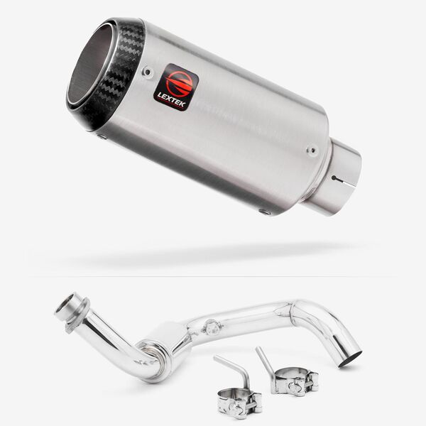 Lextek Matt Stainless Steel CP1 150mm Exhaust System for BMW G310 R / GS (16-24)