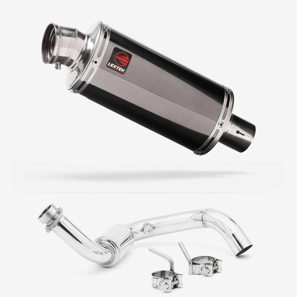 Lextek Smoked Stainless Steel OP16 250mm Exhaust System for BMW G310 R / GS (16-24)