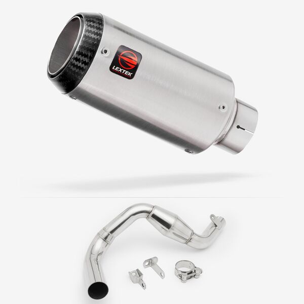 Lextek Matt Stainless Steel CP1 150mm Exhaust with Link Pipe for KTM 390 Duke (13-16)