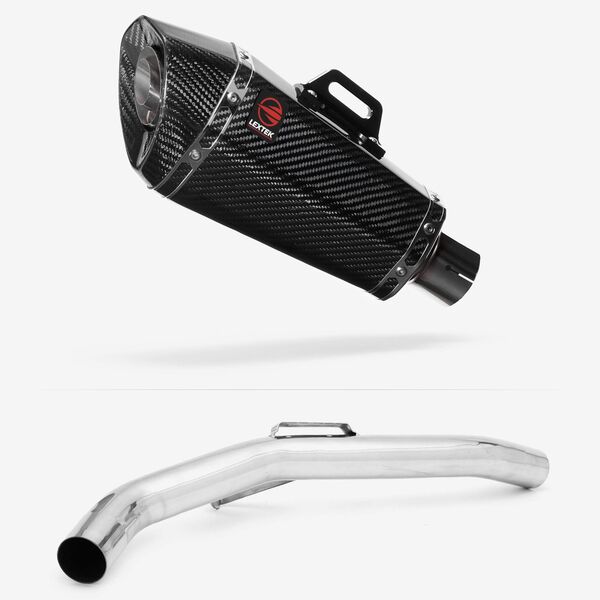 Lextek Carbon Fibre XP8C 210mm Exhaust with Link Pipe for Triumph Explorer 1200 (12-18)