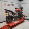 Lextek Matt Stainless Steel OP1 350mm Exhaust with Link Pipe for Triumph Explorer 1200 (12-18)