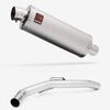 Lextek Matt Stainless Steel OP1 350mm Exhaust with Link Pipe for Triumph Explorer 1200 (12-18)