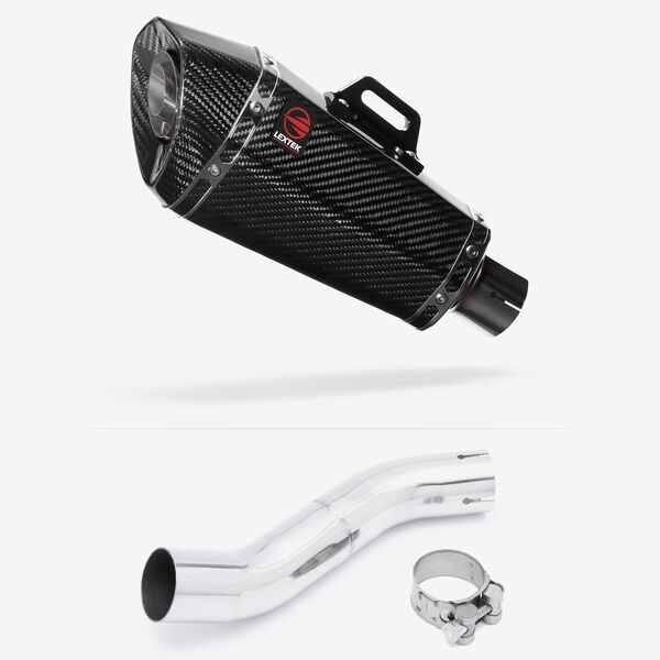 Lextek Carbon Fibre XP8C 210mm Exhaust with Link Pipe for Suzuki GSX 250 R (17-18)