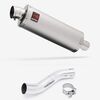 Lextek Stainless Steel OP1 Matt Exhaust 350mm with Link Pipe for Suzuki GSX 250 R (17-18)