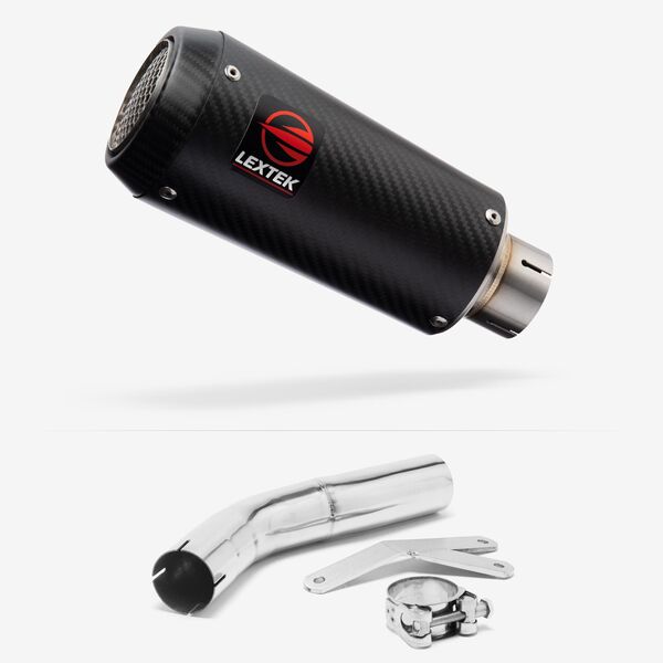 Lextek Carbon Fibre CP9C 180mm Exhaust with Low Level Link Pipe for Suzuki GSXR 600/750 (06-07)