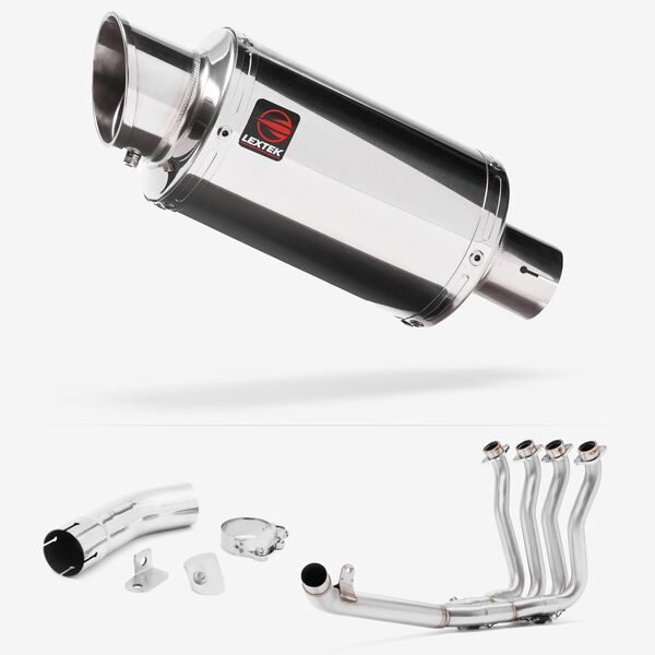 Lextek Stainless Steel YP4 Stubby Exhaust 200mm with Link Pipe for Suzuki GSX-S 1000 F (15-20)