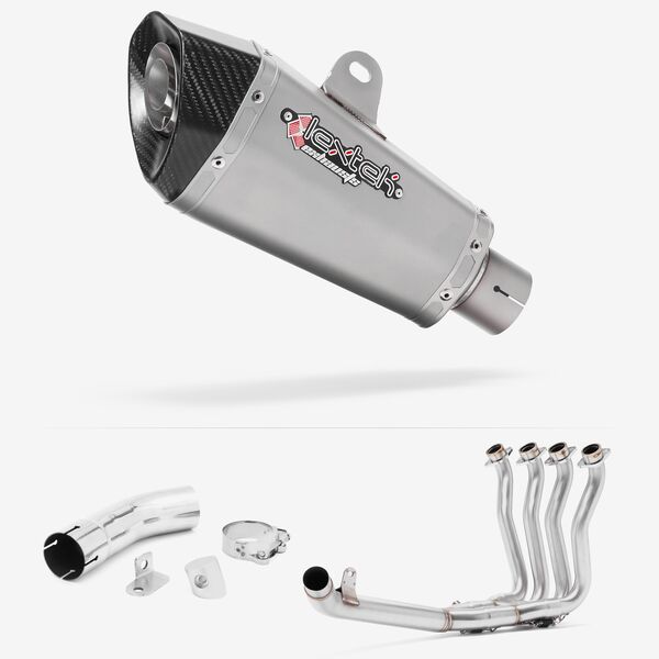 Lextek Stainless Steel XP10 Matt Exhaust 210mm with Link Pipe for Suzuki GSX-S 1000 F (15-20)
