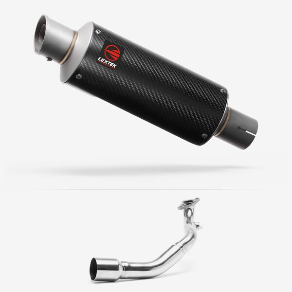 Lextek Carbon Fibre GP8C GP Stubby Exhaust System 240mm for Lexmoto Milano 125
