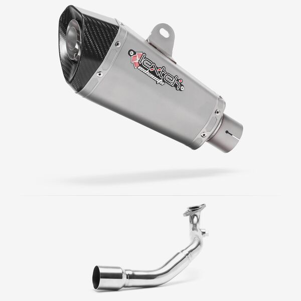 Lextek XP10 Matt S/Steel Exhaust System 210mm for Lexmoto Milano 125