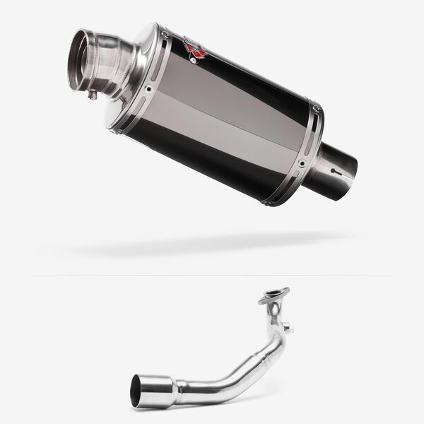 Lextek Dark Tint Stainless Steel OP15 Full Exhaust System 200mm for Lexmoto Milano 125