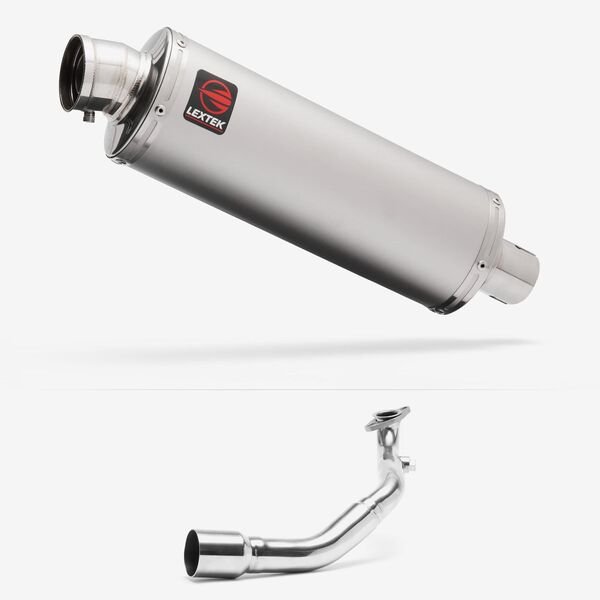 Lextek OP1 Matt S/Steel Exhaust System 350mm for Lexmoto Milano 125