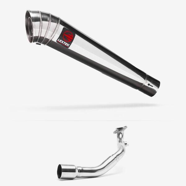 Lextek MP4 S/Steel Megaphone Exhaust System 300mm for Lexmoto Milano 125