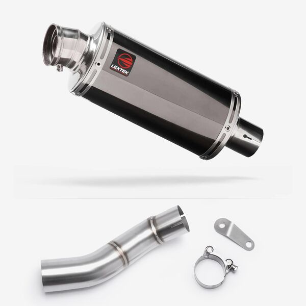 Lextek Smoked Stainless Steel OP16 250mm Exhaust with Link Pipe