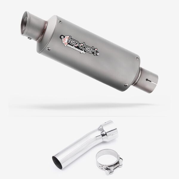 Lextek Stainless Steel GP1 Matt GP Stubby Exhaust 240mm with Link Pipe for BMW R 1250 GS (18-19)