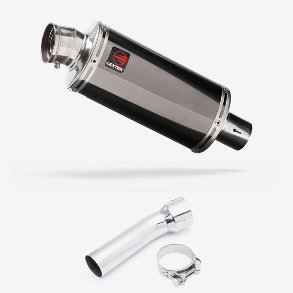 Lextek Smoked Stainless Steel OP16 250mm Exhaust with Link Pipe for BMW R 1250 GS (18-19)