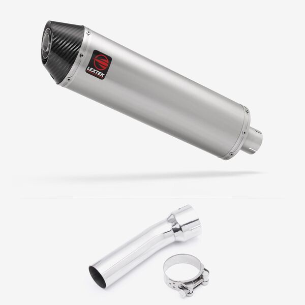 Lextek Brushed Stainless Steel RP1 400mm Exhaust with Link Pipe for BMW R 1250 GS (18-19)