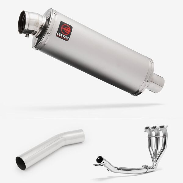 Lextek Matt Stainless Steel OP1 350mm Exhaust with Link Pipe for Triumph Sprint GT 1050 (10-17)