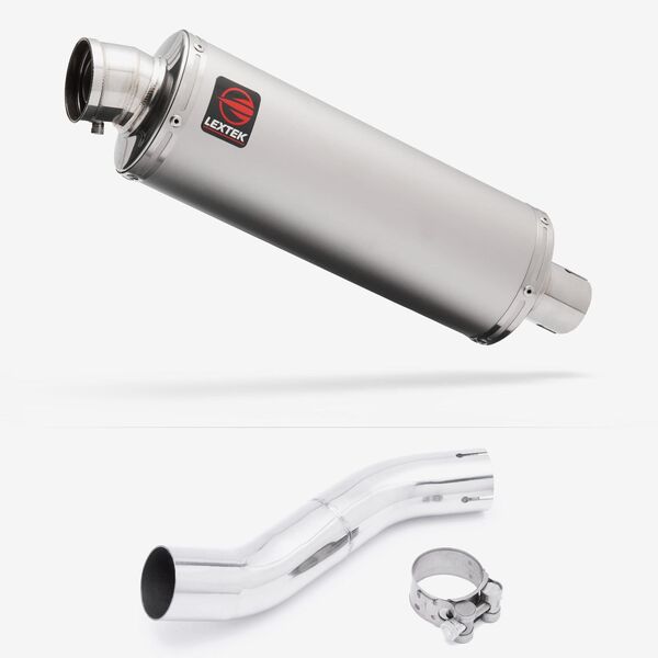 Lextek Stainless Steel OP1 Matt Exhaust 350mm with Link Pipe for Suzuki GSX 250 R (17-18)