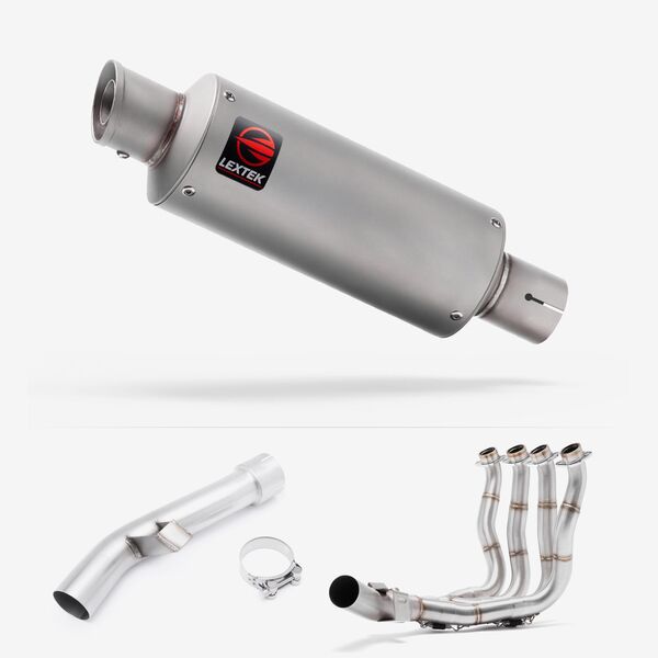 Lextek Matt Stainless Steel GP1 240mm Exhaust with Link Pipe for Yamaha FZ1 (06-15)