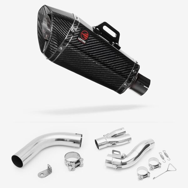 Lextek Carbon Fibre XP8C 210mm Exhaust with Link Pipe for Honda CB1000R (08-17)