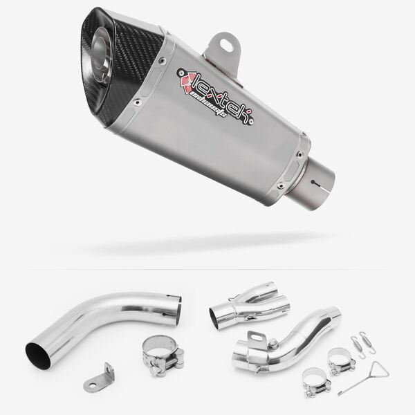 Lextek XP10 Matt S/Steel Exhaust 210mm with De-Cat Link Pipe for Honda CB1000R (08-17)