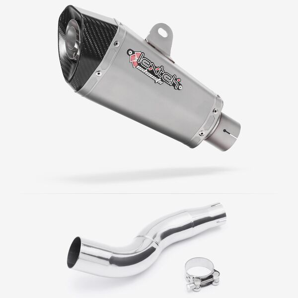 Lextek Matt Stainless Steel XP10 210mm Exhaust with Link Pipe for Honda CB300R (18-20)