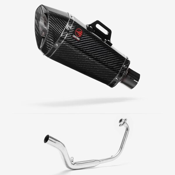 Lextek Carbon Fibre XP8C 210mm Exhaust System for Honda CB125 R (18-20)