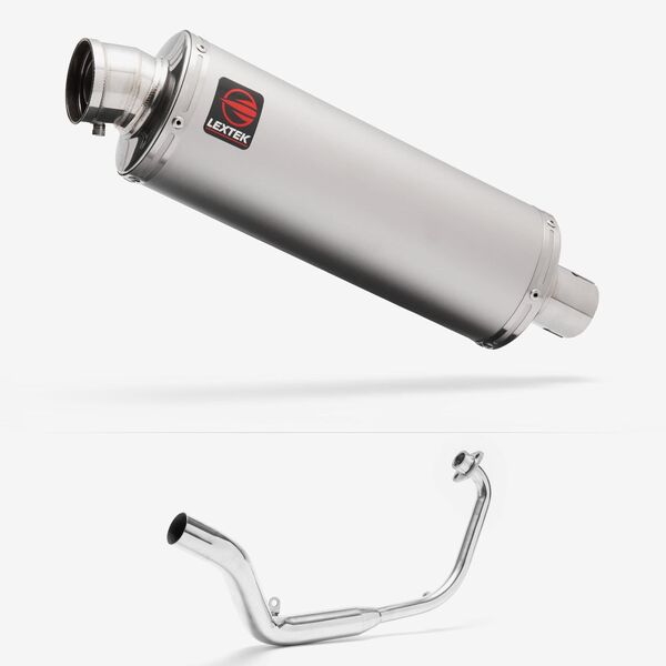 Lextek OP1 Matt S/Steel Exhaust System 350mm for Honda CB125 R (18-22)