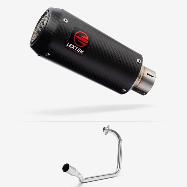 Lextek Carbon Fibre CP9C 180mm Exhaust System for Honda CB125F/GLR125 (15-19)