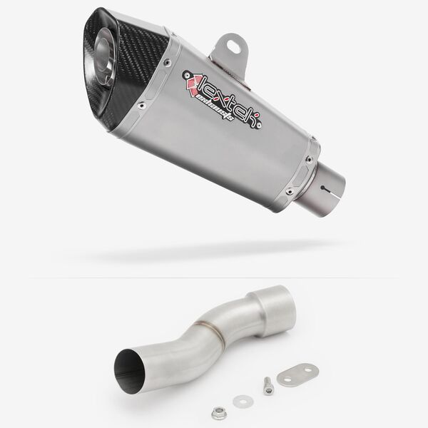 Lextek Stainless Steel XP10 Matt Exhaust 210mm with Link Pipe for Ducati Monster 1200 (14-19)