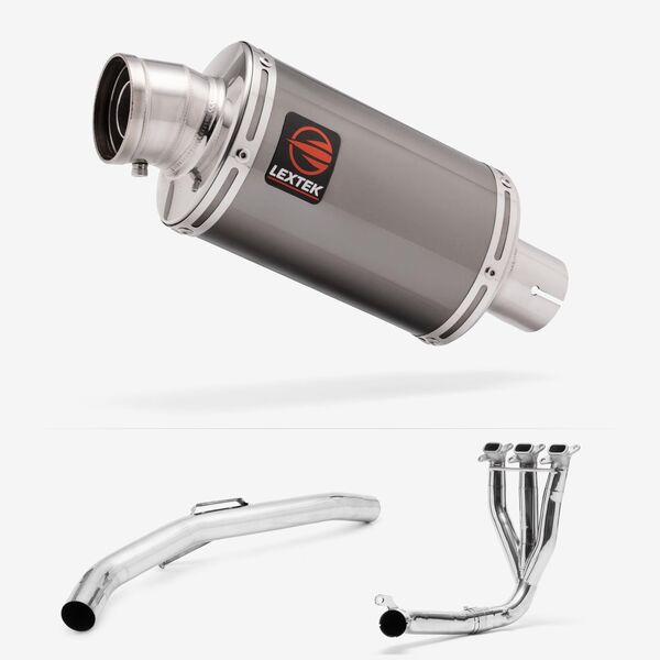 Lextek Smoked Stainless Steel OP15 200mm Exhaust System for Triumph Explorer 1200 (12-21)