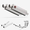 Lextek Stainless Steel OP1 Matt Oval Exhaust System 350mm for Suzuki GSX 1400 (01-04)
