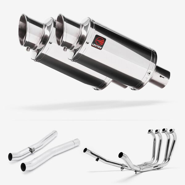 Lextek YP4 S/Steel Stubby Exhaust System 200mm for Suzuki GSX 1400 (01-04)