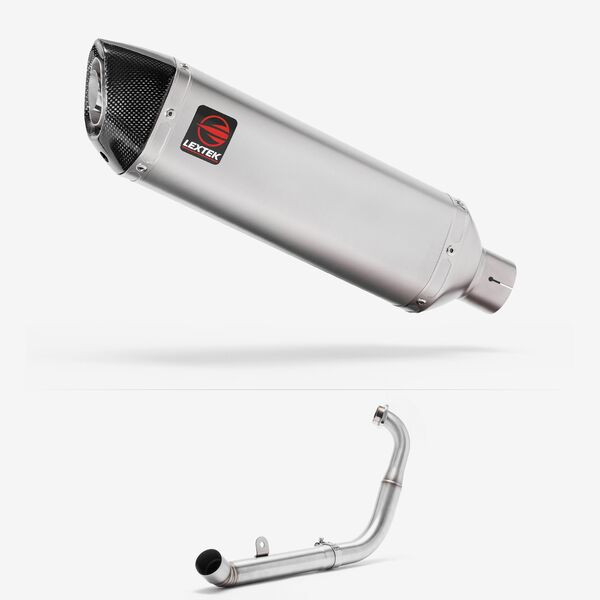 Lextek Stainless Steel VP1 Matt Exhaust System 300mm for Yamaha YZF-R125 / MT-125 (14-18)