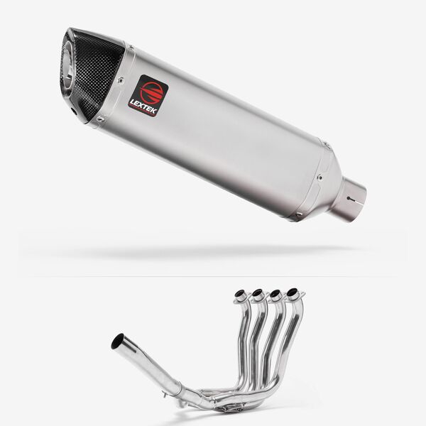 Lextek Stainless Steel VP1 Matt Exhaust System 300mm for Suzuki GSXR 1000 (01-06)