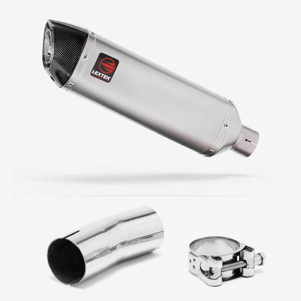 Lextek Stainless Steel VP1 Matt Exhaust 300mm with Link Pipe for Suzuki GSXR 1000 (12-22)