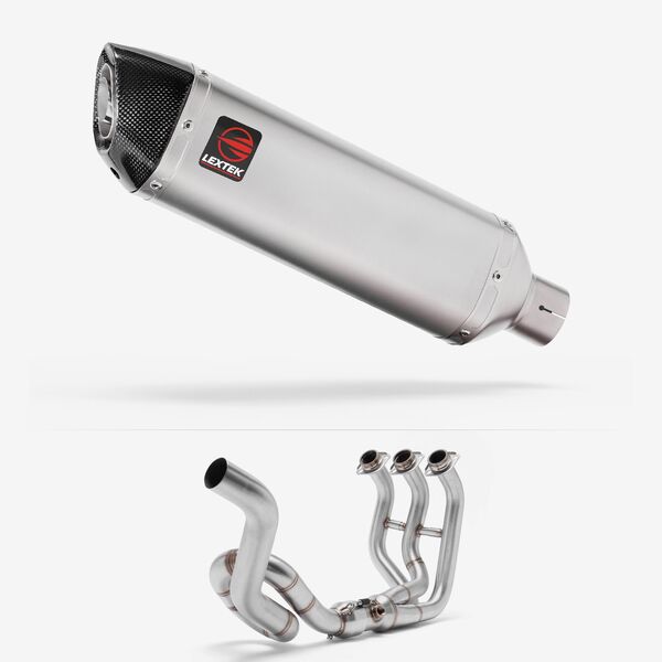 Lextek VP1 Matt S/Steel Exhaust System 300mm High Level for Yamaha MT-09 (13-20)