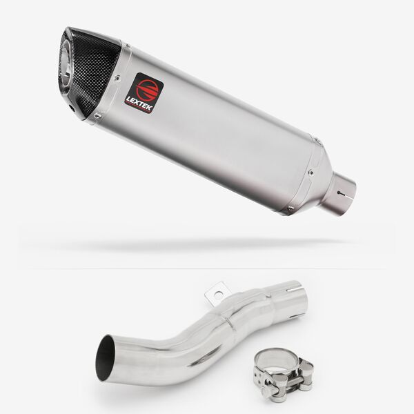 Lextek Matt Stainless Steel VP1 300mm Exhaust with Link Pipe for Honda CB500 F/X (13-20)
